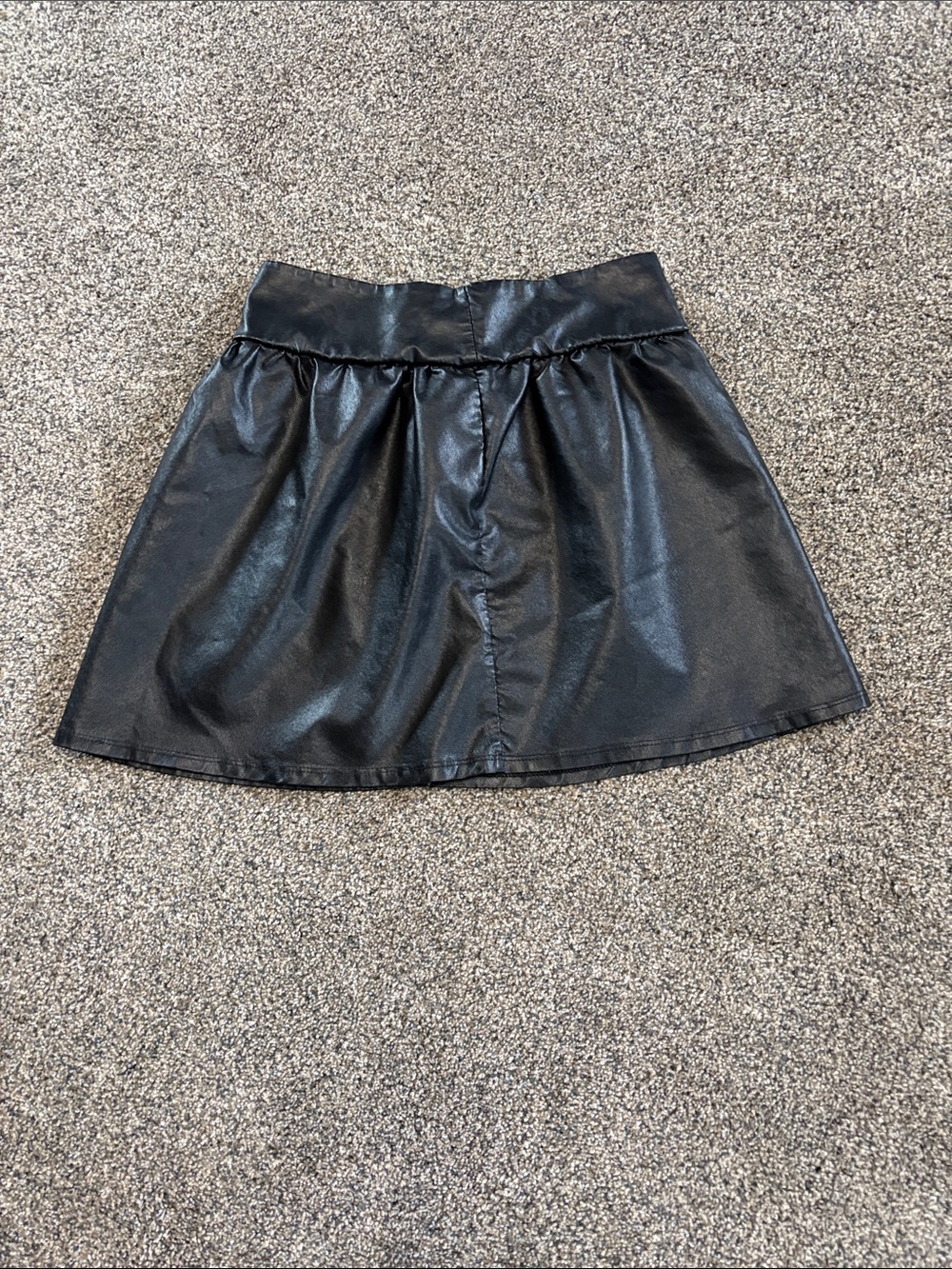 Xhilaration Black Faux Leather Girls A-Line Skirt Size Large 10/12